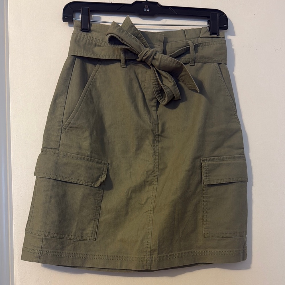 LOFT Olive Mini Skirt with Belt